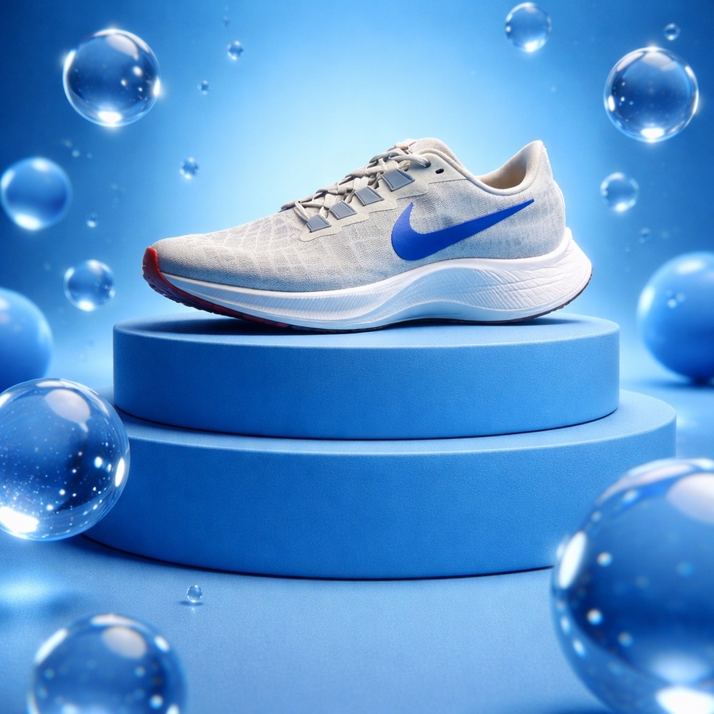 Nike Air Zoom Pegasus 37 - BQ9646 006 - Pure Platinum / Racer Blue Mens